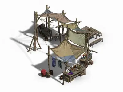 Game Prairie - stalls 02 3D model
