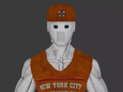 Athletic Robo Player Stylized Sports Android Character Low-poly 3D model