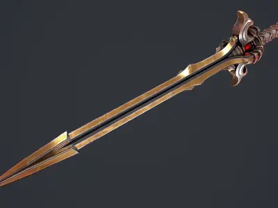 Fantasy Sword 16 3D Model Low-poly 3D model