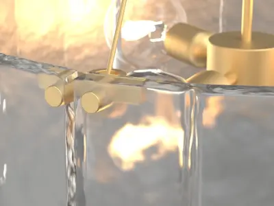 Willamette 32in Clear Fluted Glass Chandelier 3D model