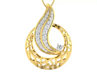 Solitaire Women Pendant 3dm STL OBJ FBX Renders Details 3D print model