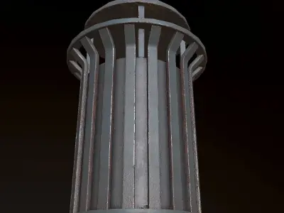 City Trash Can - PBR Game Ready Low-poly 3D model