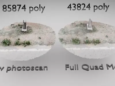 Roadside piller photoscan retopo model 3D model