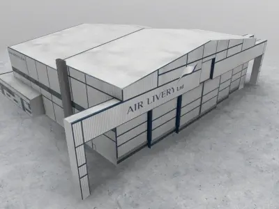 EGCC Hangar 4 Low-poly 3D model