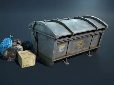 Garbage Containers Game Low-Poly Low-poly 3D model