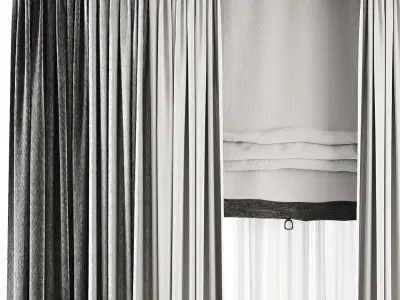 Roman and Cotton Curtain Low-poly 3D model