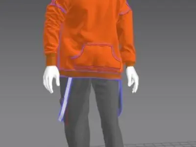 Outfit for a guy street wear 3D model