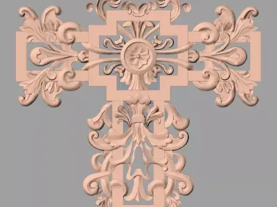Door flower relief model STL format for CNC carving E478 3D model
