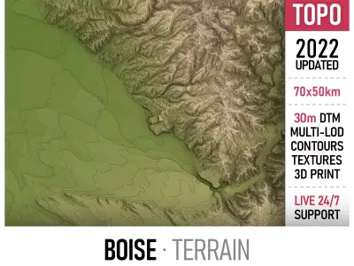 Boise Low-poly 3D model
