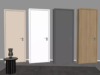 door Modern Wooden Interior Door with Furniture architectural 3D model order