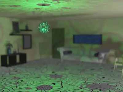 Astral-light living room with pendant light 3D model