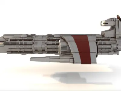 ODYSSEY COMBAT SPACESHIP Low-poly 3D model