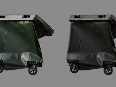 Crushed Trash Container 05 3D model