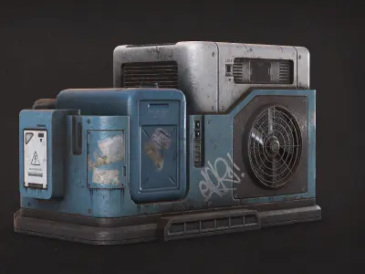 Air Condition Low Poly  Low-poly 3D model