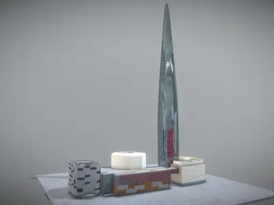 Lotte World Tower Low-poly 3D model