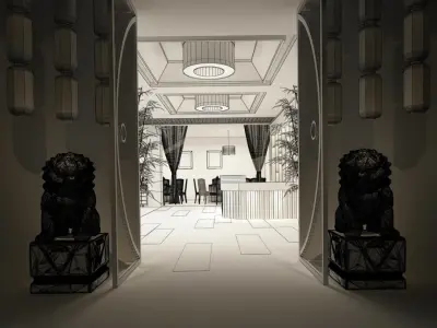 Business Restaurant - Coffee - Banquet  211 3D model