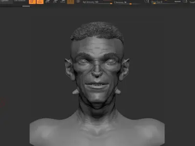 Creature bust HighPoly 3D model