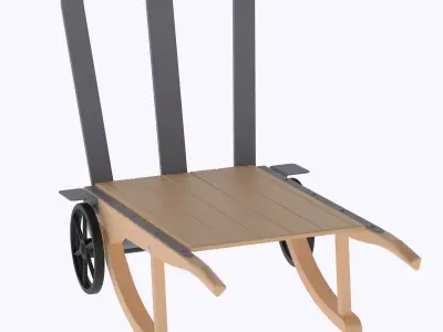 HO Wooden luggage cart train model  3D print model