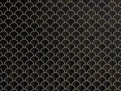 Luxury Glossy Black Fish Scale Tiles with Etched Pattern PBR  Texture