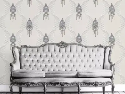 Ornate Pendant Motif Wallpaper  Texture