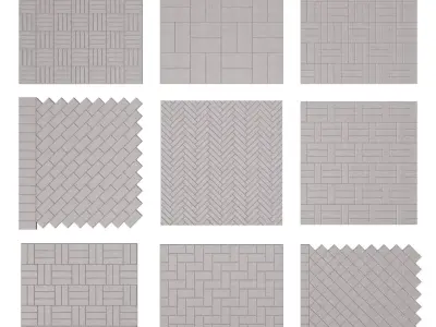 Paving stones 9 types 3D model