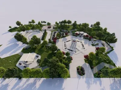 City park-Garden Park-landscape park 3D model