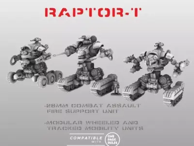 Raptor T- 28mm Combat Assault Fire Support Unit 3D print model
