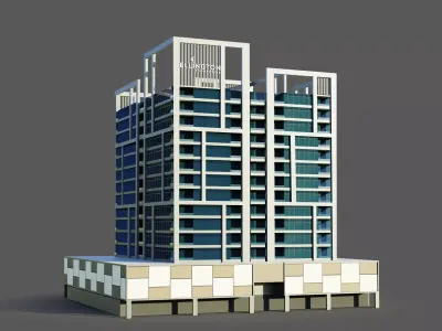 DT1-Ellington Building - Dubai Low-poly 3D model