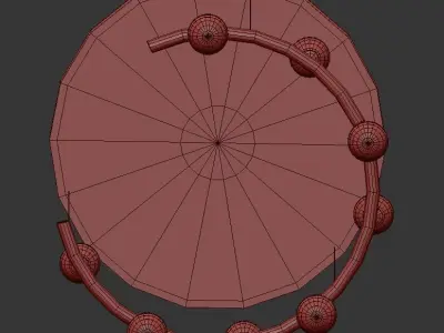 IMERENSE gold chandelier with balls hanging from it 3D model