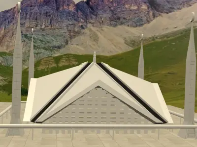 Faisal Mosque Low-poly 3D model