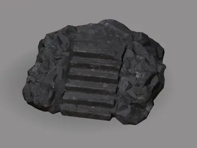 stairs stone 08 Low-poly 3D model