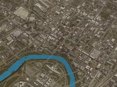 Columbus - Topography Terrain Low-poly 3D model