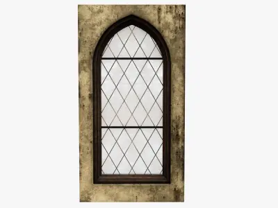 Medieval window Low-poly 3D model