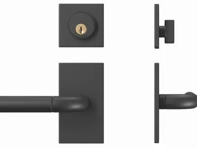 Tumalo Black Square Deadbolt 3D model