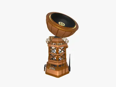 SciFi Antenna Tower A04 Orange - Sci Fi Exterior Design Low-poly 3D model