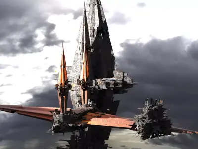 Floating crystal Dish Array Kit bash  3D model