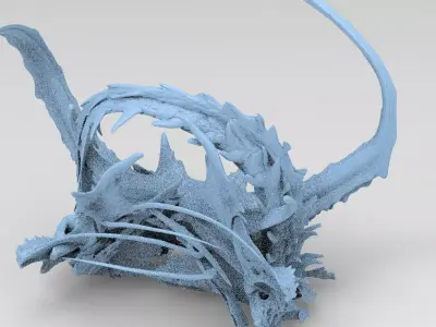 Alien Dragon God Bone Structure 7  3D model