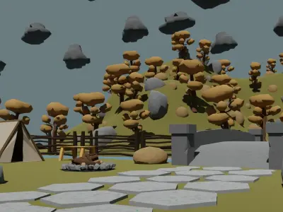 Low poly nature pack Low-poly 3D model