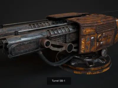 Sci-fi gun turrets 3D Model Pack