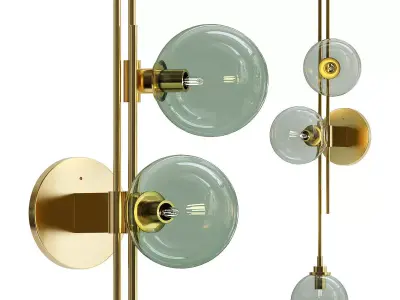 MATEL three balls hanging from pole 3D model