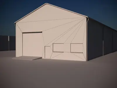 Warehouse 02 Low-poly 3D model