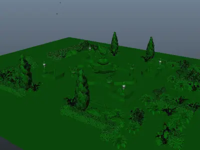 Fountain garden 3D model