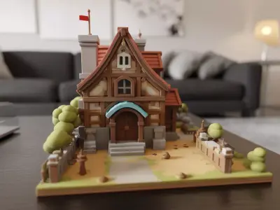 medieval house 3D print model 16