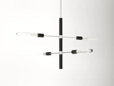 Christopher 4 - Light Sputnik Modern Linear Chandelier 3D model