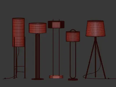 CB2 5 Floor Lamps Set 1 3D model