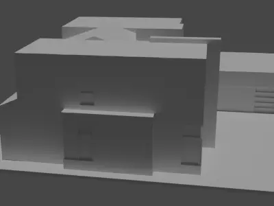 Modern House Architectural massing model 3D print model