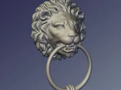 Lion Door knob 3D print model