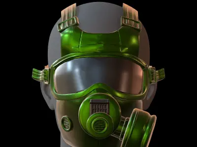 Gas mask helmet 3d model scifi Low-poly  Low-poly 3D model 190