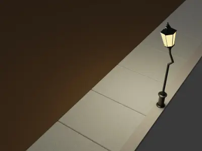 Street light Low-poly 3D model