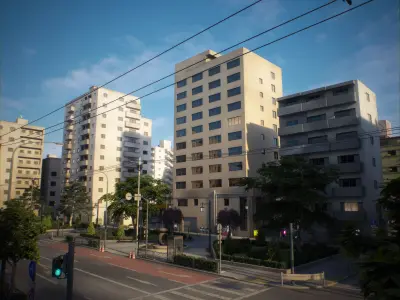 Japan - 8 blocks - 34 Buildings 3D model